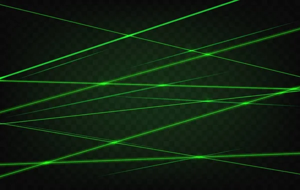 Feixes Laser Verde Luzes Fundo Realista Sistema Segurança Raios Laser — Vetor de Stock