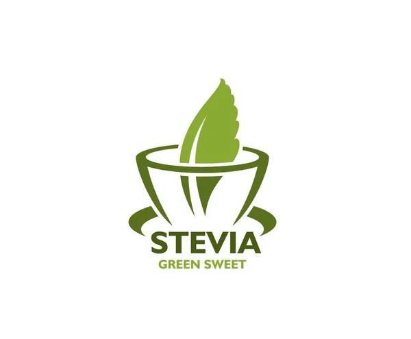 Stevia Icon Stevia Product Minimalistic Emblem Organic Food Simple Vector — Stock Vector