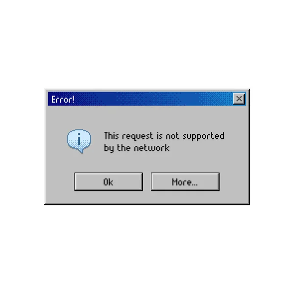 Fenêtre Message Erreur Demande Non Prise Charge Par Réseau Notification — Image vectorielle