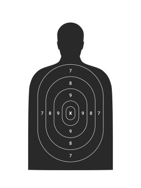 İnsan hedef. İnsan vücudu silueti. Polis atış talimi, keskin nişancı tüfeği nişan alma, atış poligonu, gövde ve baş figürü, insan vücudunun hedef aldığı şablon ve hedef tahtası.