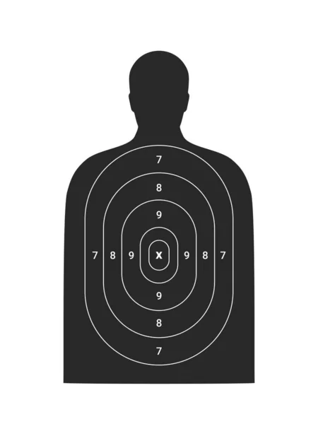 Menschliches Ziel Körpersilhouette Des Menschen Polizei Schießtraining Scharfschützengewehr Zielen Und — Stockvektor