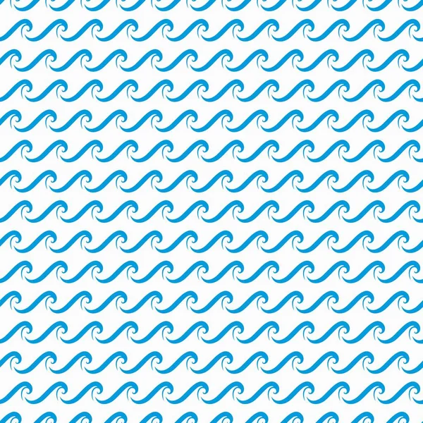 Mer Océan Rivière Vagues Bleu Sans Couture Motif Impression Estivale — Image vectorielle
