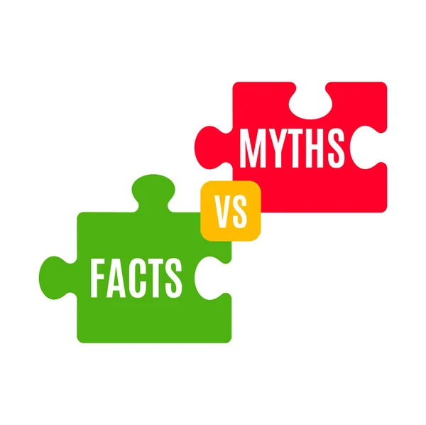 Mitos Ikon Fakta Kebenaran Dan Lencana Vektor Palsu Dengan Potongan - Stok Vektor