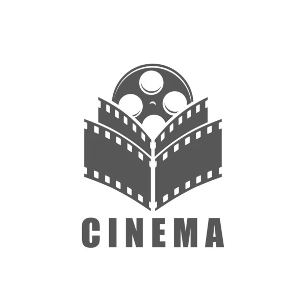Kino Ikone Filmindustrie Kino Oder Fernsehproduktion Monochromes Vektorsymbol Vintage Emblem — Stockvektor