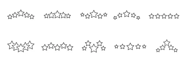 Ikony Hvězd Nejvyšší Kvality Výběr Recenze Zákazníků Pořadí Klientů Vektorové — Stockový vektor