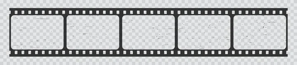 电影胶片框 旧的电影胶片长卷轴或复古负片 矢量背景与边界 录像机透明胶卷 照相带或电影和电影带 — 图库矢量图片