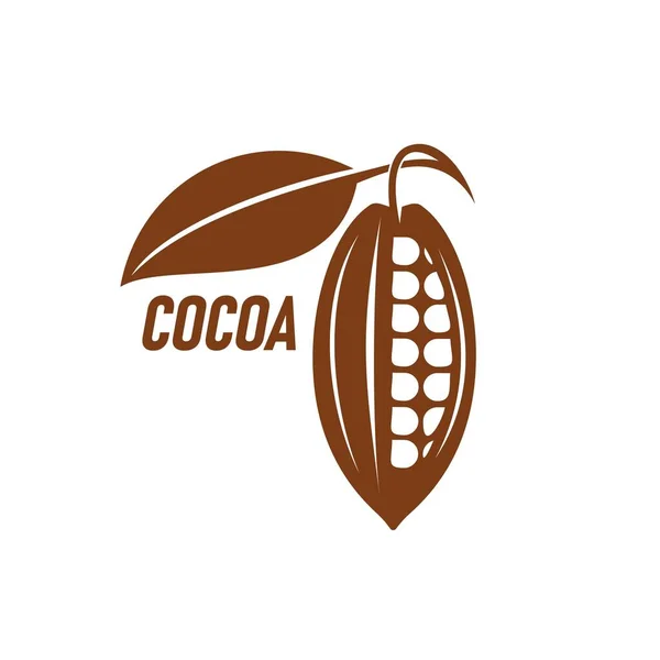 Ikona Ziarna Kakaowego Kawiarnia Napój Kakaowy Lub Słodki Napój Pustynny — Wektor stockowy