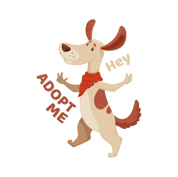 Примите Мою Икону Знак Усыновления Собак Векторную Эмблему Приюта Животных — стоковый вектор