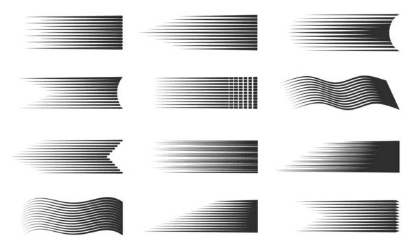 Lignes Mouvement Vitesse Effet Rayons Flash Rapides Motif Lignes Noires — Image vectorielle
