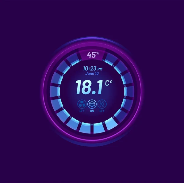Intelligente Thermostattemperatursteuerung Temperaturregler Bildschirm Haus Klimaanlage Und Heizungsanlage Digitale Schnittstelle — Stockvektor