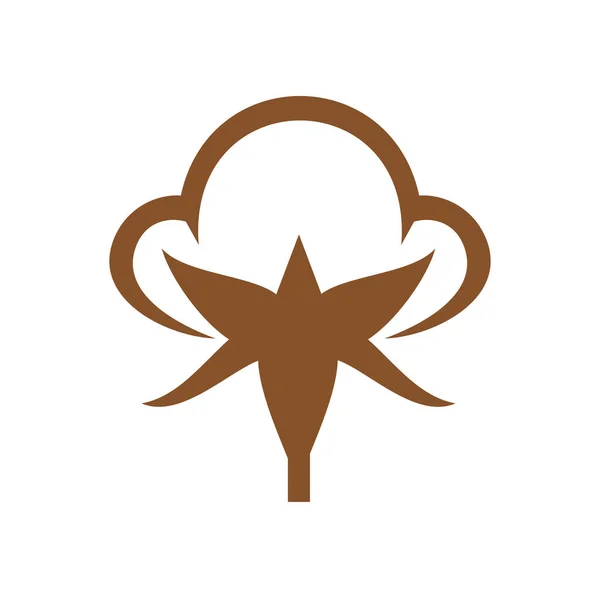 Иконка Хлопка Изолированная Векторная Эмблема Чистого Органического Материала Знак Текстильной — стоковый вектор