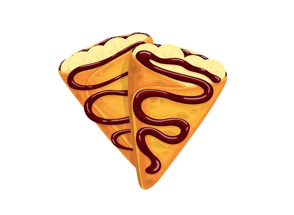 Κρέπες Κινουμένων Σχεδίων Σοκολάτα Vector French Pancakes Υγρή Σάλτσα Choco — Διανυσματικό Αρχείο