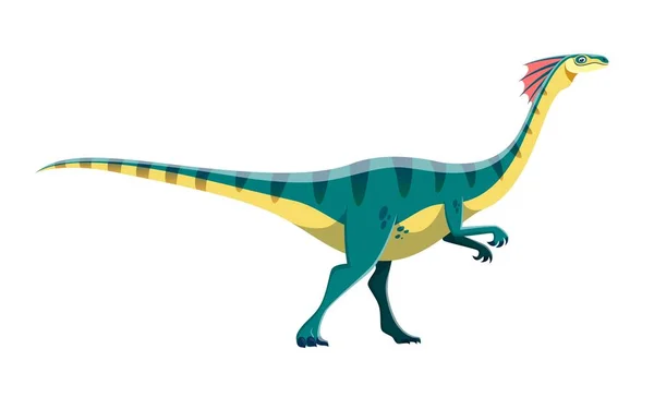 Cartoon Gallimimus Personaggio Dinosauro Rettile Antico Della Fauna Selvatica Mostro — Vettoriale Stock