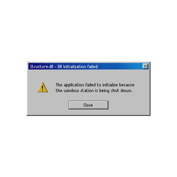 Error Window Message Computer System Warning Dll Initialization Failed Vector — Stock Vector