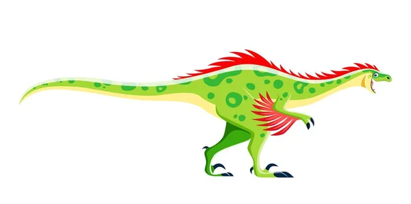Cartoon Raptor Dinosaur Character Prehistoric Reptile Paleontology Lizard Cute Dinosaur — Stock vektor