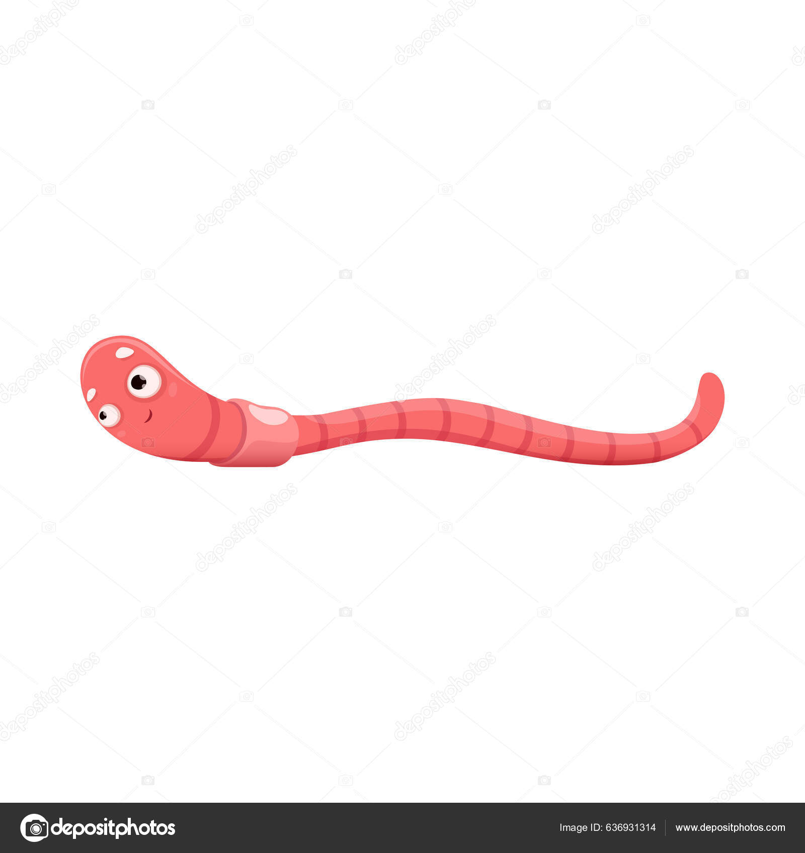 Cartoon Funny Earth Worm Crawl Vector Earthworm Character Isolated Soil  Stock Vector by ©Seamartini 636931314