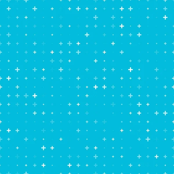 シームレスなクロス 健康と医学のベクトル幾何学的シンボルのプラス病院パターンの背景 診療所のポスター 医師または薬局のウェブサイトのためのプラスクロスパターンの医療装飾青の背景 — ストックベクタ
