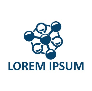 Molecule icon. Biology or chemistry research, physics science laboratory vector symbol or emblem. Business company, biotechnology icon or sign with atoms and molecular structure