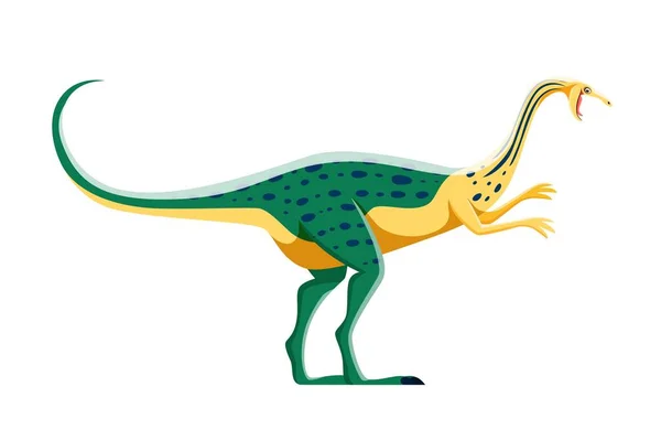 Cartoon Elmisaurus Dinosaur Character Prehistoric Beast Extinct Animal Ancient Wildlife — Stock vektor