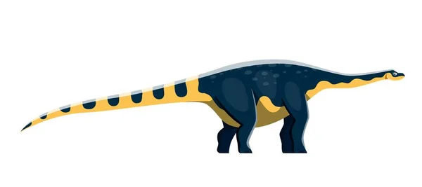Cartoon Magyarosaurus Dinosaur Character Ancient Wildlife Reptile Lizard Extinct Creature — Stock Vector