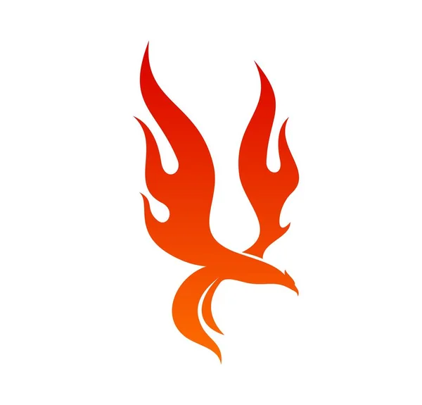Phoenix Bird Icon Isolated Vector Fire Creature Symbol Revival Ashes — Vetor de Stock