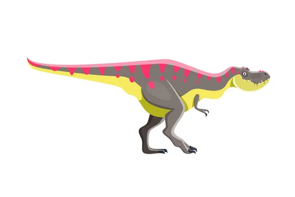 Cartoon Tarbosaurus Dinosaur Character Ancient Wildlife Jurassic Era Reptile Paleontology — Vetor de Stock