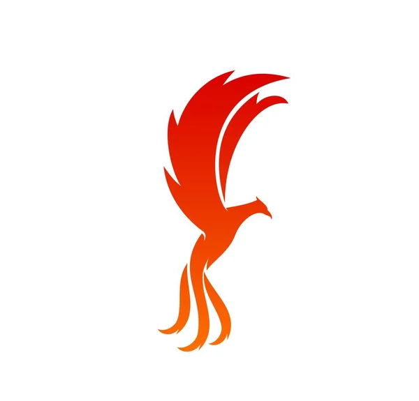 Phoenix Magic Bird Icon Magic Firebird Flying Phoenix Fantasy Animal — Stock Vector