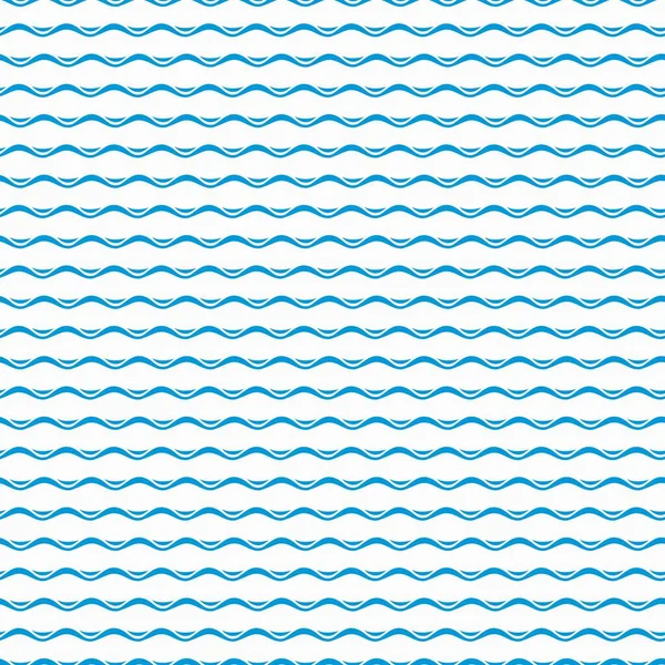 Sea Ocean Blue Waves Seamless Pattern Vector Surf Background Sea — Stock vektor