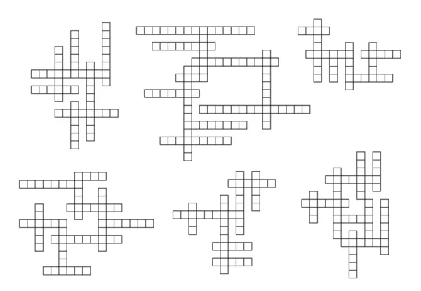 Crossword Game Grid Vector Puzzle Constructor Empty Squares Isolated Vector — Vetor de Stock