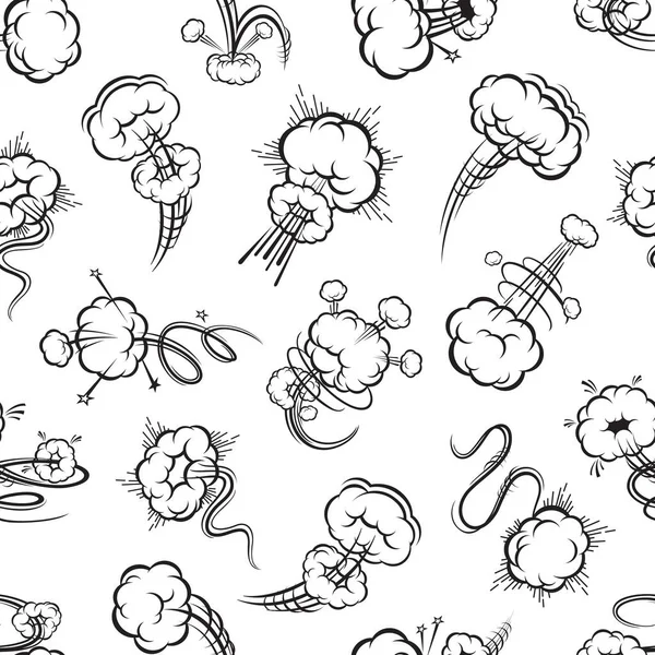 Speed Motion Comic Trails Bubbles Seamless Pattern Wallpaper Textile Comical — Vettoriale Stock