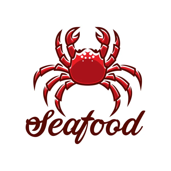 Crab Seafood Icon Fish Sea Food Restaurant Menu Sign Vector — Stock Vector