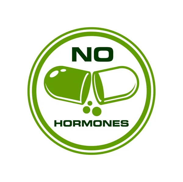 Hormones Icon Hormones Free Emblem Food Natural Products Vector Stamp — Stock Vector