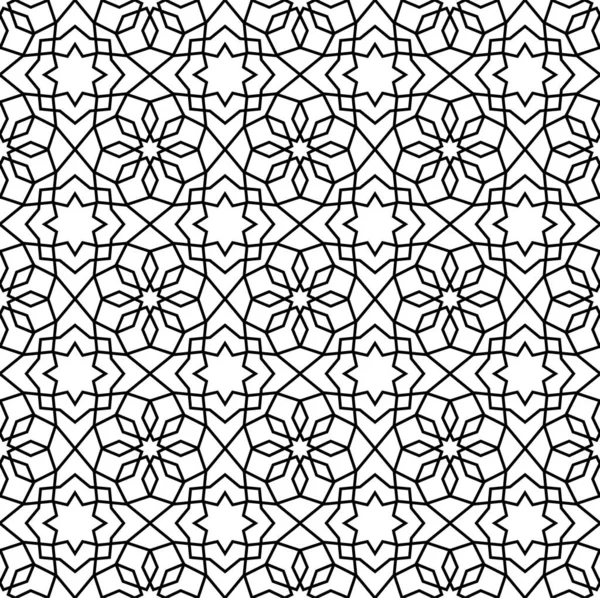 アラビア風の装飾が施されたマシュラビーヤ模様の背景 シームレスなベクトル マシュラビーヤタイルまたは幾何学的なモチーフメッシュグリッドとアラブイスラム教徒のモザイク アラビアイスラムやトルコの唐草模様 — ストックベクタ