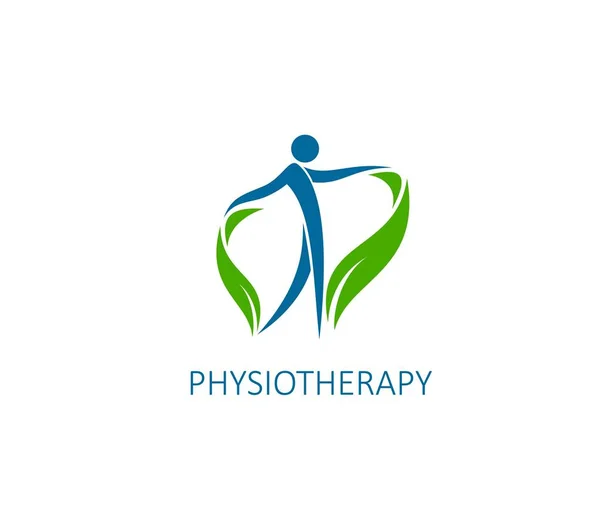 Fisioterapia Prática Quiroprática Ícone Médico Fisioterapia Centro Médico Reabilitação Ortopédica — Vetor de Stock