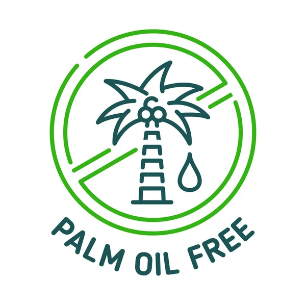 Icono Libre Aceite Palma Signo Etiqueta Producto Cosméticos Ecológicos Nutricionales — Vector de stock