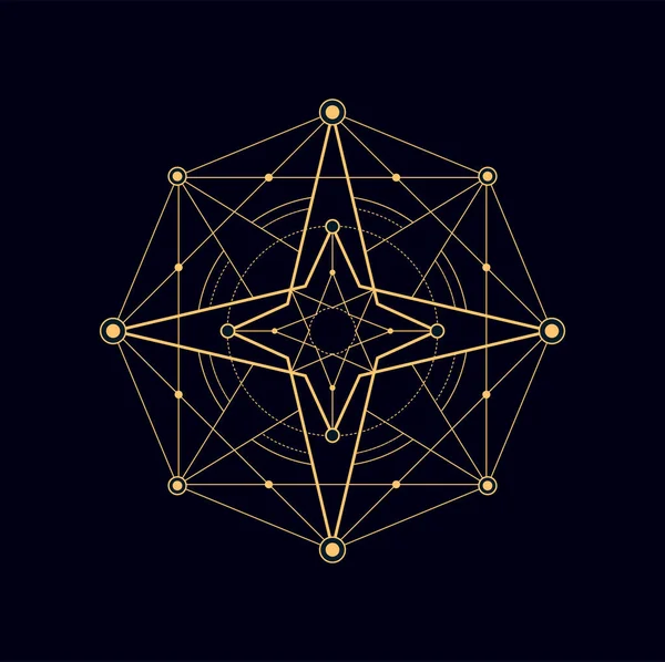 Ethnic Masonic Symbol Myth Meditation Sacred Sign Vector Geometric Shape — Stock Vector