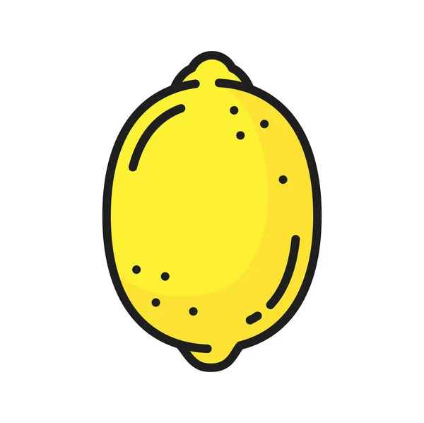 Lemon Citrus Fruit Isolated Color Line Icon Vector Juicy Lemon — Stock Vector