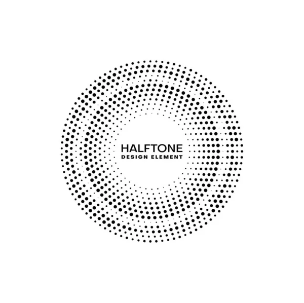 Halftone Circle Frame Border Vector Pattern Black Dots Spots Frame — Stock Vector