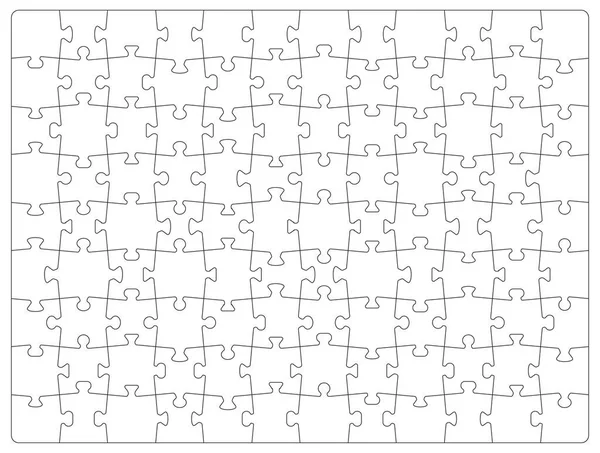 Jigsaw Puzzle Grid Template Blank White Pieces Puzzle Pattern Vector — Stock Vector
