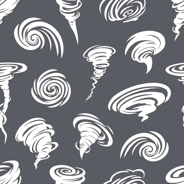 Tornado Hurricane Twister Cyclone Seamless Pattern Vector Background Twisted Storm — Stock Vector