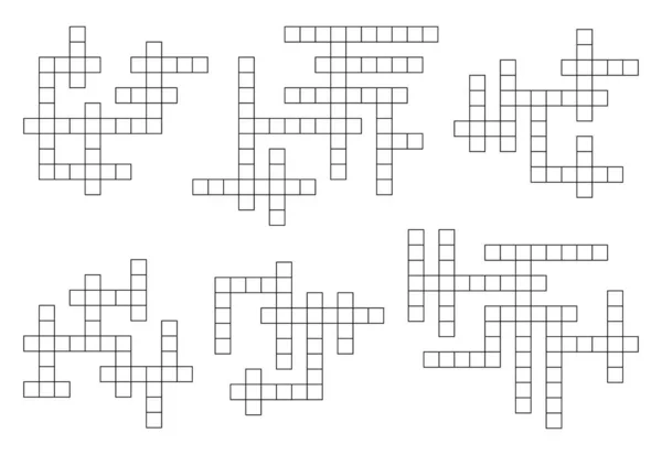 Mřížka Křížovek Prázdné Krabice Pro Slovní Hádanku Nebo Puzzle Kvíz — Stockový vektor