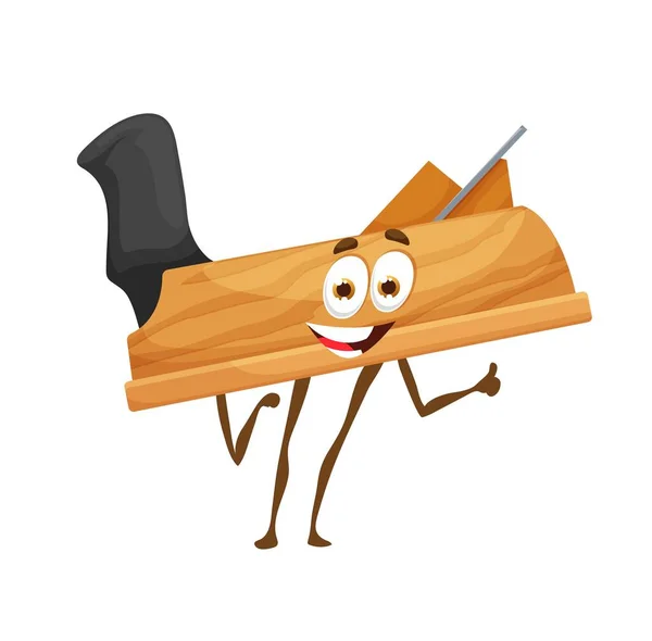 Cartoon Jack Plane Diy Construction Tool Character Vector Funny Personage — Stock Vector