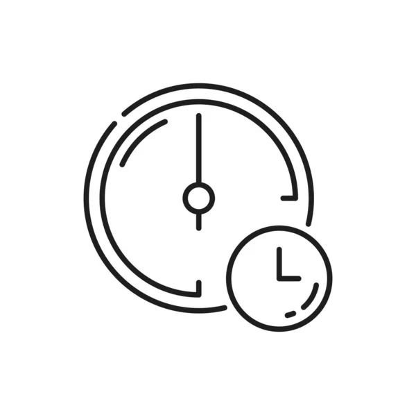 Reloj Contador Contorno Icono Reloj Pared Antiguo Aislado Signo Tiempo — Archivo Imágenes Vectoriales