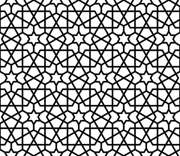 Mashrabiya Arabisches Muster Vektornahtloser Islamischer Hintergrund Mashrabia Oder Arabisches Geometrisches — Stockvektor