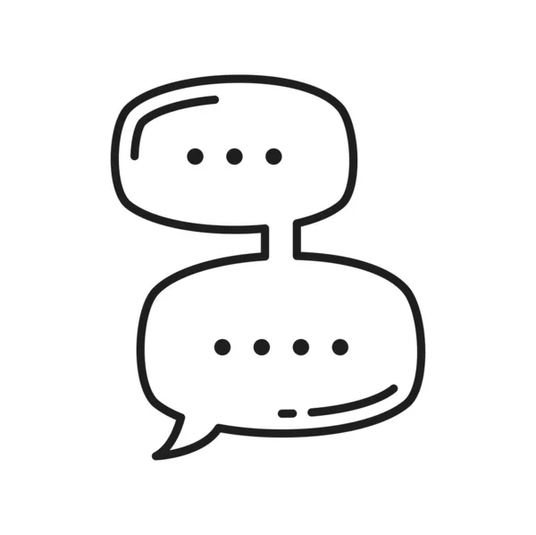 Umriss Doppelte Chatbox Gespräch Oder Kommunikation Frame Talk Sagen Sprechblase — Stockvektor