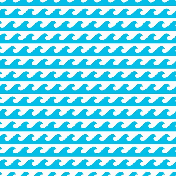 Blue Sea Waves Seamless Pattern Ocean Tide Ripples Vector Marine — Stock Vector