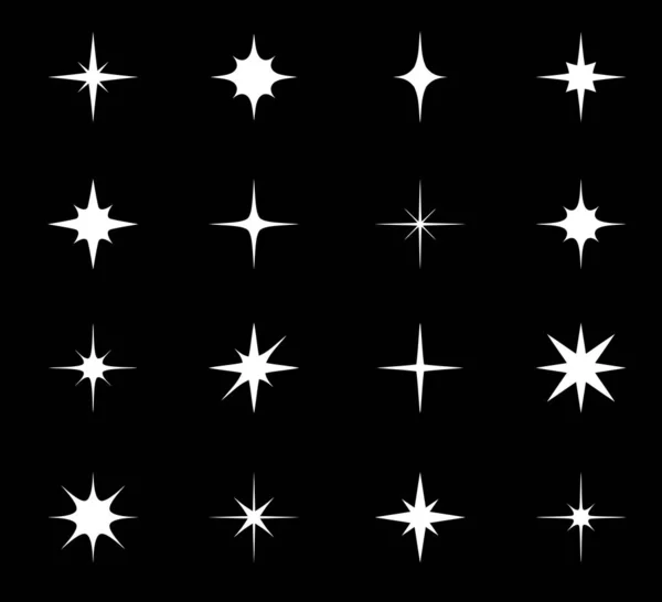 Étincelles Étoiles Éclatantes Scintillantes Brillance Vectorielle Lumière Vive Paillettes Flash — Image vectorielle