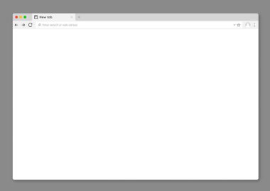 İnternet web tarayıcı arayüzü modellemesi ya da web sayfası sekmesi, vektör şablonu. İnternet web tarayıcısı pencere ekran modeli, URL boş arama çubuğu arayüzü düzenine sahip bilgisayar web sitesi çerçevesi