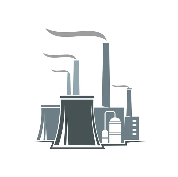 Иконка Завода Строительство Электростанций Машиностроение Энергетика Векторный Деловой Знак Химическое — стоковый вектор