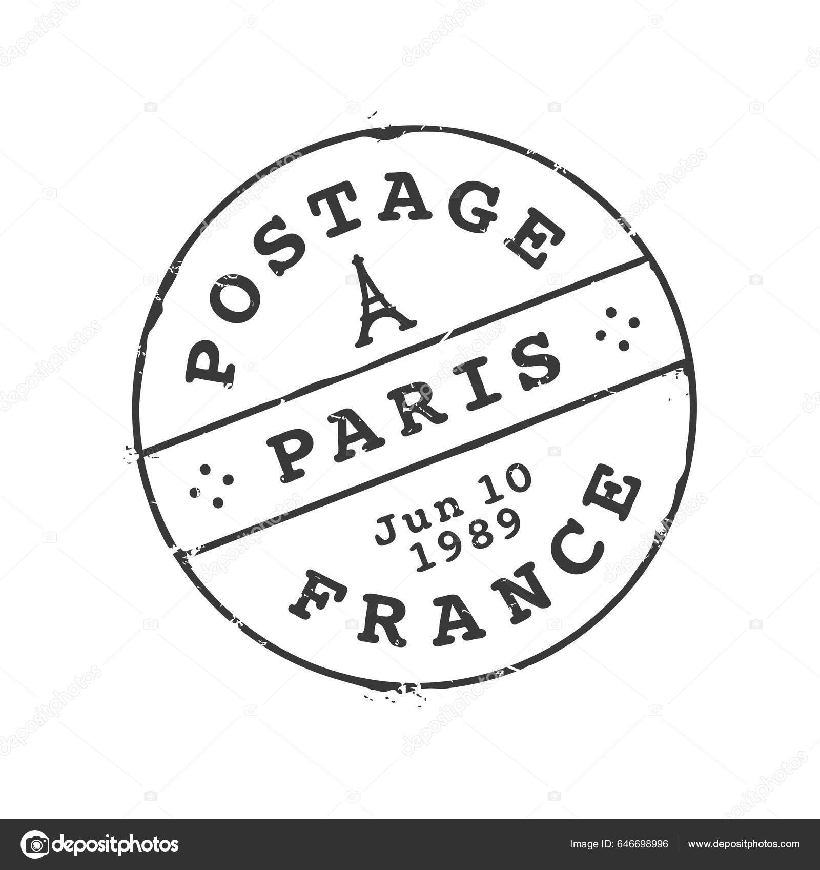 Paris Postage Postal Stamp Postcard France Town Mark Postal Letter Stock  Vector by ©Seamartini 646698996